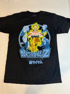 Dragon Ball Z Black Graphic Tee with Yellow Accent Small